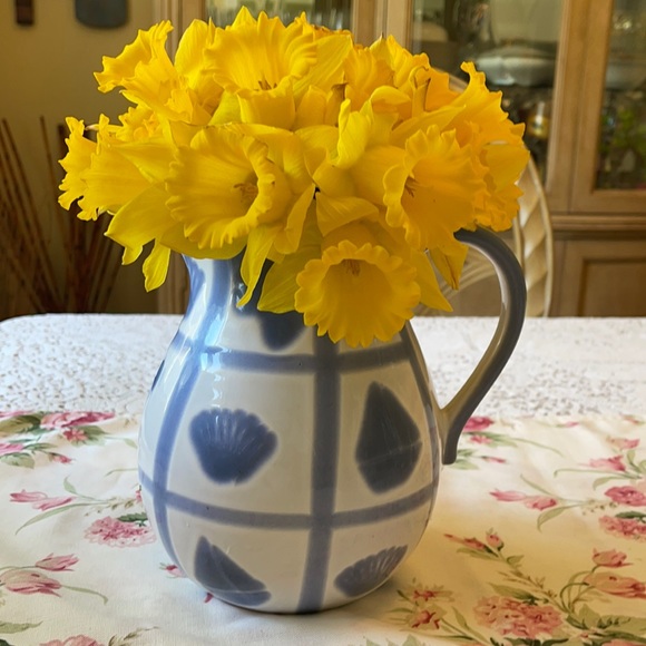 🌺 World Market; Beautiful, Handmade - Blue/White Made in Portugal Sea Pitcher! - Picture 2 of 8